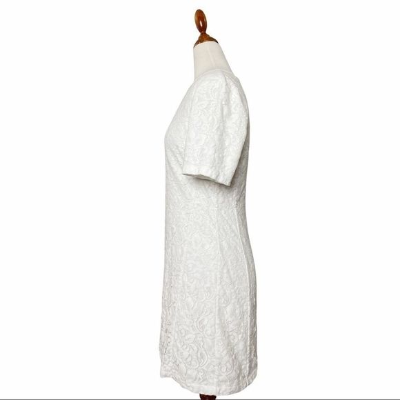 Theory White Lace Danaline LC Sheath Dress 2 - Picture 3 of 10